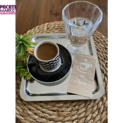 Gümüş Yaldızlı Kraft Bi Kahve Peçete 6x12 cm