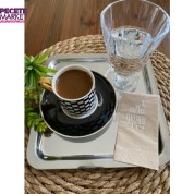Gümüş Yaldızlı Kraft Coffee Therapy Peçete 6x12 cm