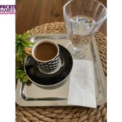 Gümüş Yaldızlı Beyaz Coffee Therapy Peçete 6x12 cm