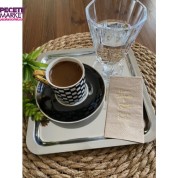 Gold Yaldızlı Siyah Hayat Kahveden Sonra Başlar Peçete 6x12 cm