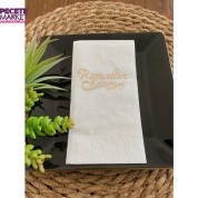 Gold Yaldızlı Beyaz Ramadan Karem Peçete 16 Adet Yeni Model