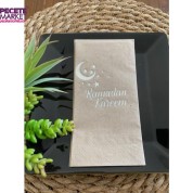 Gümüş Yaldızlı Kraft Ramadan Karem Peçete 16 Adet