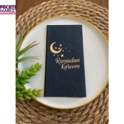 G0ld Yaldızlı Siyah Ramadan Karem Peçete 16 Adet