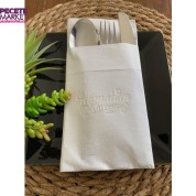 Gümüş Beyaz Cepli Ramadan Karem Peçete 12 Adet 40x40 Yeni Model