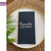 Gümüş Yaldızlı Siyah Ramadan Karem Peçete 16 Adet Yeni Model
