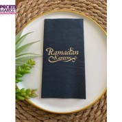 Gold Yaldızlı Siyah Ramadan Karem Peçete 16 Adet Yeni Model