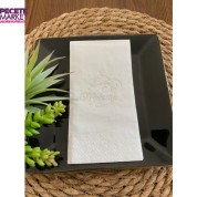 Gümüş Yaldızlı Beyaz Eid Mubarak Peçete 16 Adet