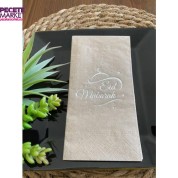 Gümüş Yaldızlı Kraft Eid Mubarak Peçete 16 Adet