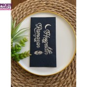 Gümüş Yaldızlı Siyah Hoş Geldin Ramazan Peçete 16 lı