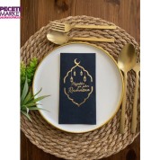 Gold Yaldızlı Siyah Hoş Geldin Ya Şehri Ramazan Garson Katlama 16 lı Yeni Model