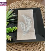 Gümüş Yaldızlı Kraft Yaprak Desenli Peçete 16 lı