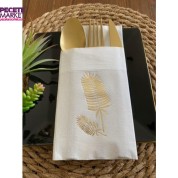 Gold Beyaz Cepli Palmiye Peçete 12 Adet 40x40