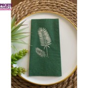 Gümüş Yaldızlı Yeşil Palmiye Peçete