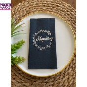 Gümüş Yaldızlı Siyah Hoşgeldiniz Peçete