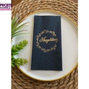 Gold Yaldızlı Siyah Hoşgeldiniz Peçete