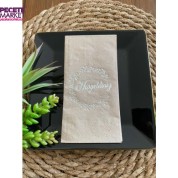 Gümüş Yaldızlı Kraft Hoşgeldiniz Peçete