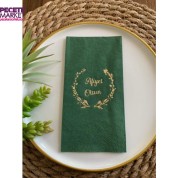 Gold Yaldızlı Yeşil Afiyet Olsun Peçete