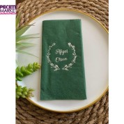 Gümüş Yaldızlı Yeşil Afiyet Olsun Peçete