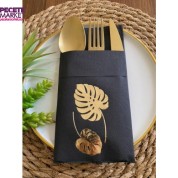 Gold Siyah Cepli Deve Tabanı Peçete 12 Adet 40x40