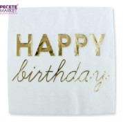 Gold Yaldızlı Happy Birtday Peçete