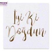 Gold Yaldızlı İyi ki Doğdun Peçete