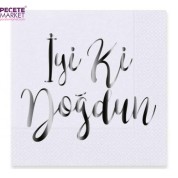 Gümüş Yaldızlı İyi ki Doğdun Peçete