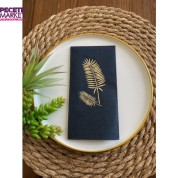 Gold Yaldızlı Siyah Palmiye Peçete