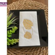 Gold Yaldızlı Beyaz Deve Tabanı Peçete