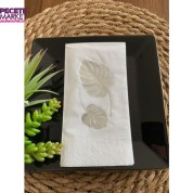 Gümüş Yaldızlı Beyaz Deve Tabanı Peçete