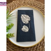 Gümüş Yaldızlı Siyah Deve Tabanı Peçete