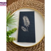 Gümüş Yaldızlı Siyah Palmiye Peçete