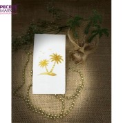 Gold Yaldızlı Beyaz Palmiye Ağacı Peçete