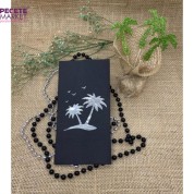 Gümüş Yaldızlı Siyah Palmiye Ağacı Peçete