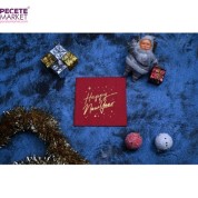 Gold Yaldızlı Kırmızı Happy New Year Kare Peçete