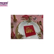 Gold Yaldızlı Kırmızı Drunk In Love Kare Peçete