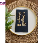 Gold Yaldızlı Siyah Hoş Geldin Ramazan Peçete 16 Adet