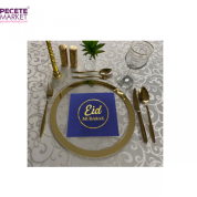 Gold Yaldızlı Lacivert Eid Mubarak Ramazan Peçete 33x33