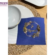 Gold Yaldızlı Lacivert İyi Bayramlar Peçete 33x33