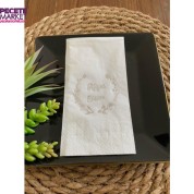 Gümüş Yaldızlı Beyaz Afiyet Olsun Peçete