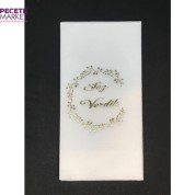 Gold Yaldızlı Beyaz Söz Verdik Peçete