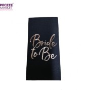 Rose Gold Yaldızlı Siyah Bride To Be Peçete 16 lı
