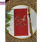 Gold Yaldızlı Kırmızı Bride To Be Peçete 16 lı