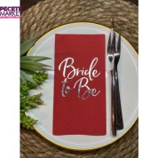 Gümüş Yaldızlı Kırmızı Bride To Be Peçete 16 lı