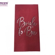 Rose Gold Yaldızlı Kırmızı Bride To Be Peçete 16 lı