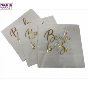 Gold Yaldızlı beyaz Bride to Be Peçete 33x33