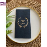 Gold Yaldızlı Siyah Afiyet Olsun Peçete