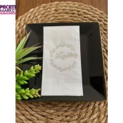 Gümüş Yaldızlı Beyaz Hoş geldiniz Peçete