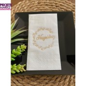 Gold Yaldızlı Beyaz Hoş geldiniz Peçete