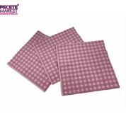 Pembe Beyaz Ekoseli Peçete 33x33 cm