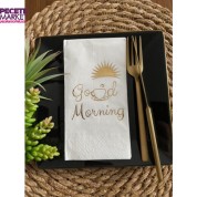 Gold Yaldızlı Beyaz Good Morning Peçete